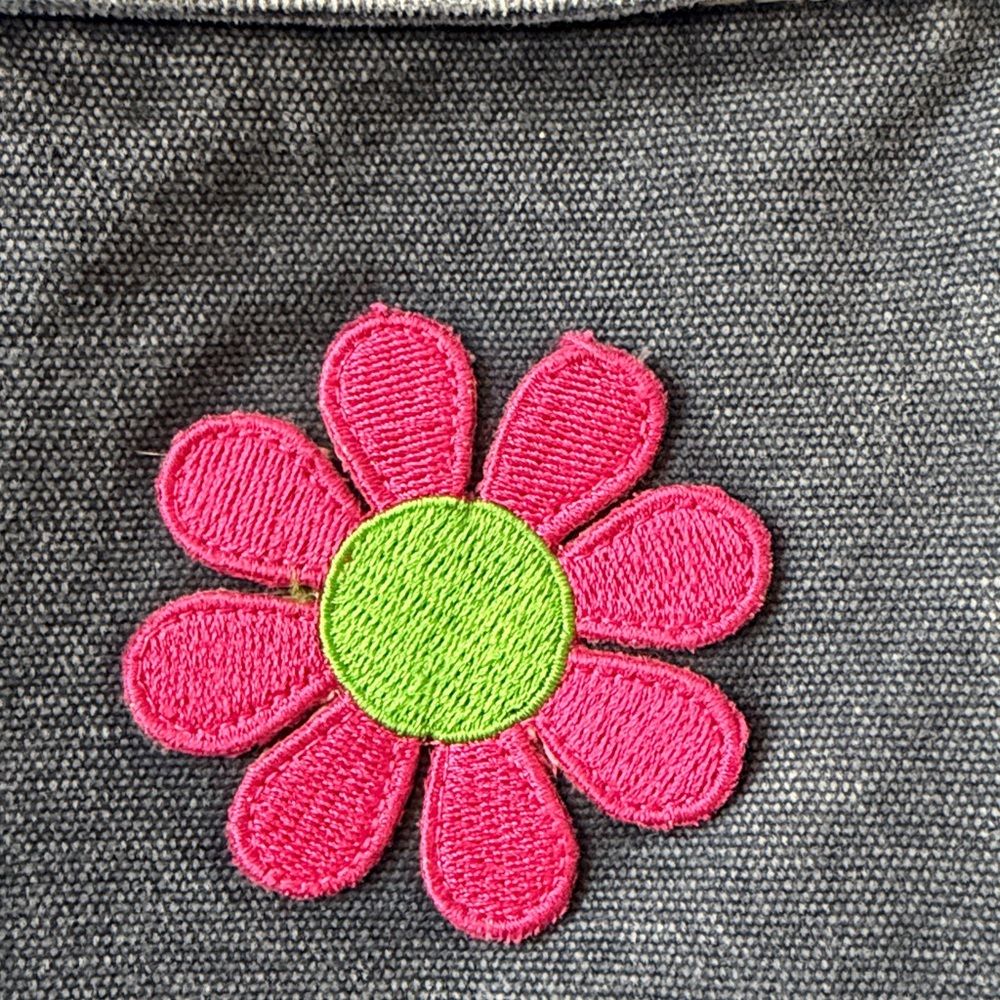 Bongo Denim Crossbody Messenger Bag with Fun Patches Hippie Boho fun! - Picture 4 of 11